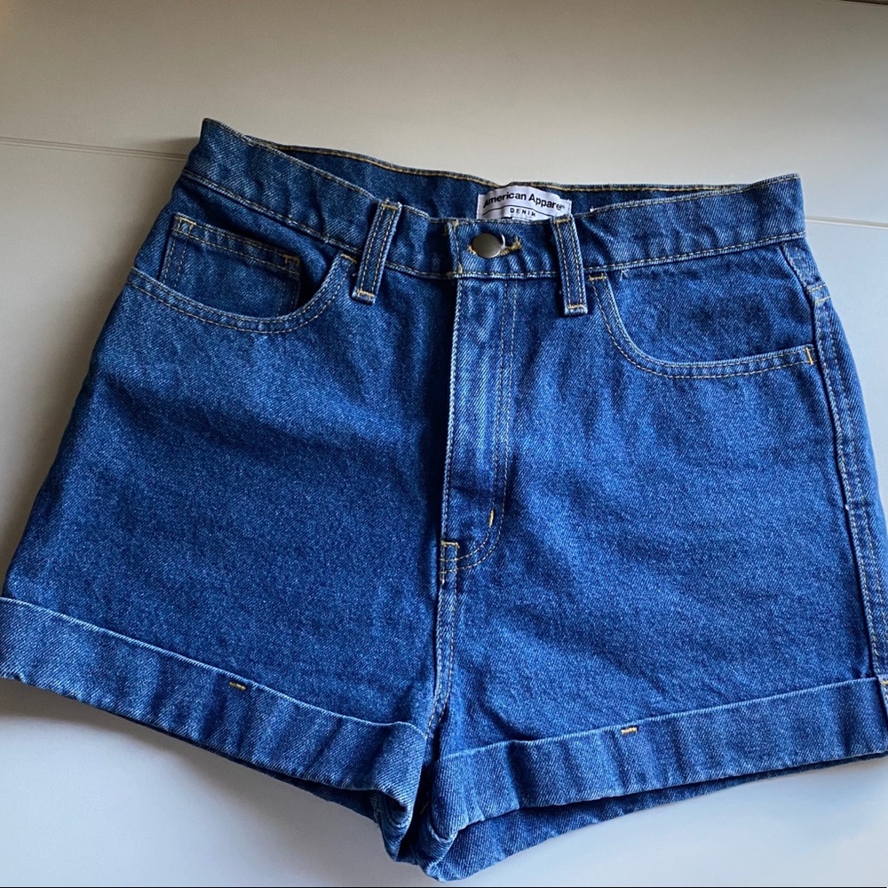 American Apparel High Waisted Denim Shorts